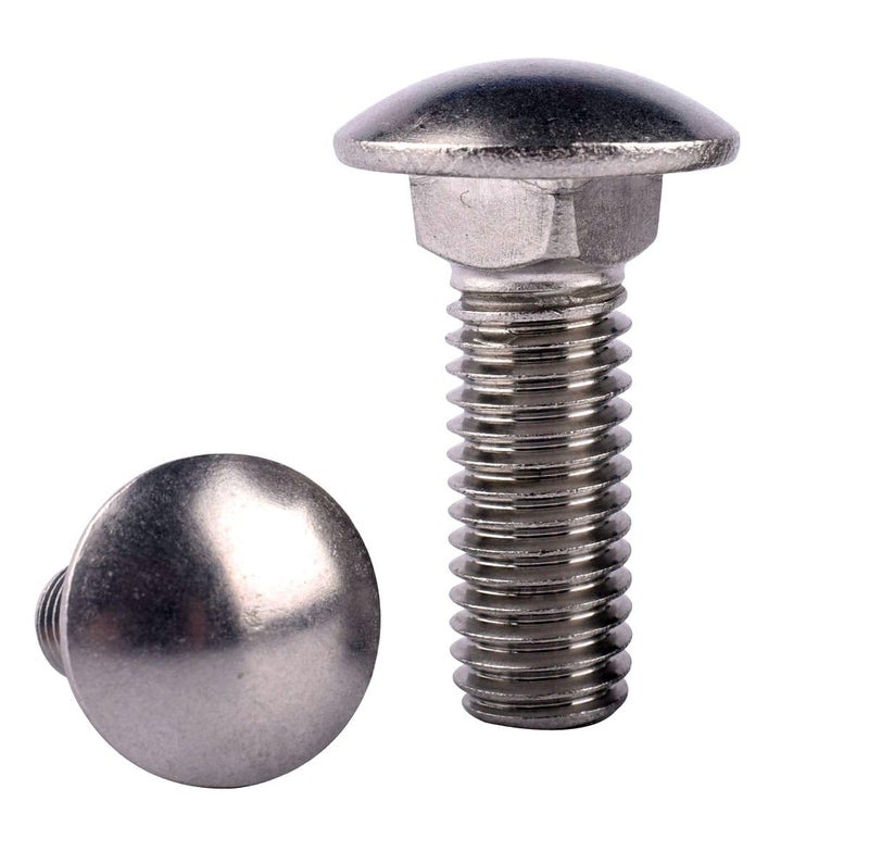 KOSJETHAS Store 1/4-20 x 1-1/4" Carriage Bolts Screws, Round Head Square Neck, 304 Stainless Steel 18-8, UNC Coarse Fully Thread, Quantity 20Pcs - Image 1